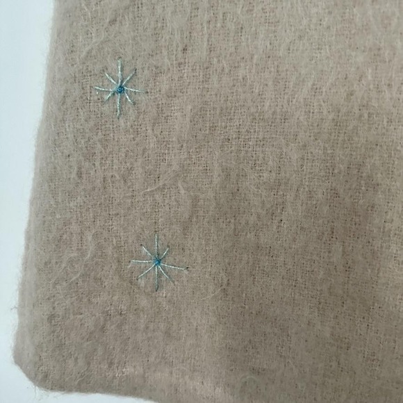 Jill Stuart Skirt Womens 4 Tan Wool Blend Mohair Mini Star Embroidery Winter - Picture 3 of 5